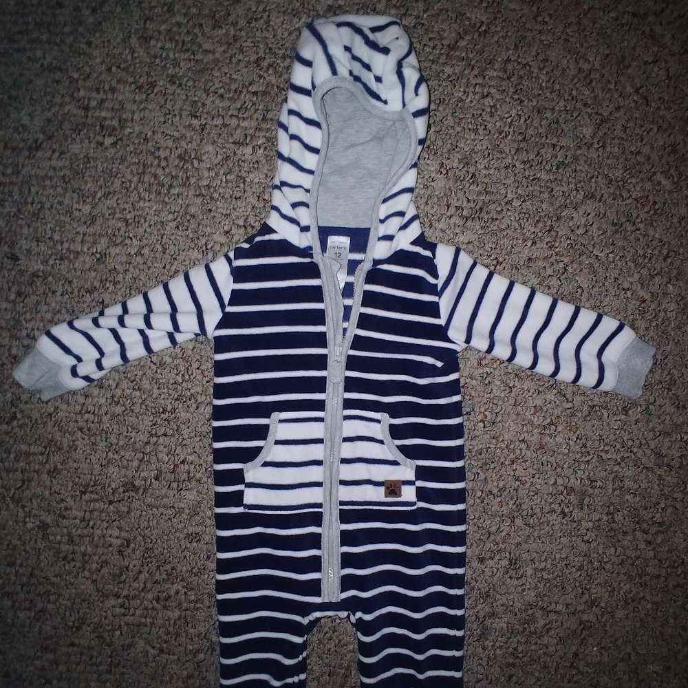 Baby Boy Fleece Zippered One Piece